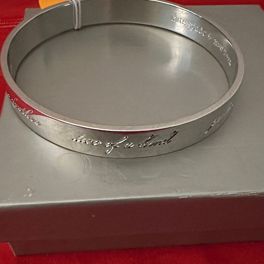 Kate Spade Friendship Silver Bangle Bracelet - Picture 4 of 10